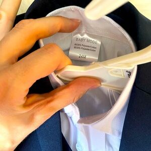 Baby full suit set. 
Comes with dress shirt, vest, tie, jacket and pants